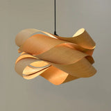 Natural Wood Skin Pendant Lamp - Southeast Asian Style Hanging Light for Bedroom