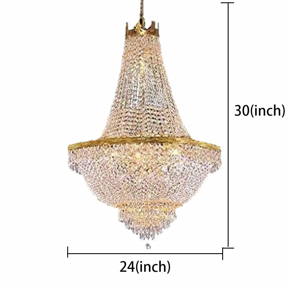 Vintage French Empire Chandelier Luxury Large Foyer Crystal Ceiling Light Elegant Design