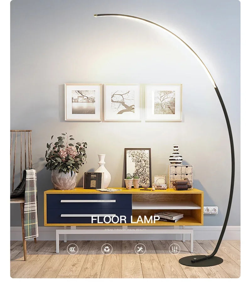 Modern Nordic LED Floor Lamp | Minimalist Fishing Light for Study & Living Room