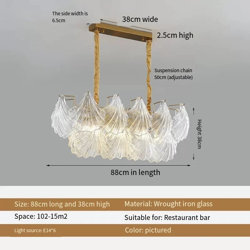 Living Room Pendant Light Post-modern Minimalist Luxury Bedroom  Creative Shell Crystal Glass Master Bedroom Dining Room Light