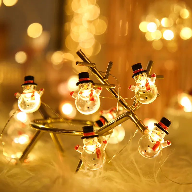Santa Claus 2M 20LED String Lights Home Christmas Decoration Christmas Tree Ornaments 2022 Navidad Children Gifts New Year 2023