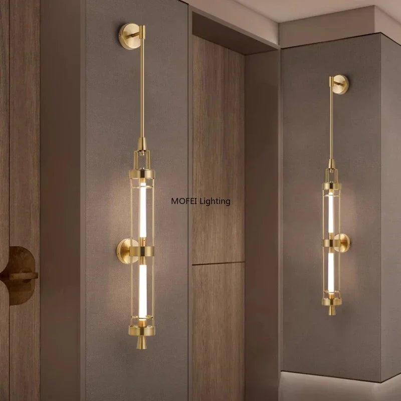 Nordic Iron Acrylic High End Golden Led Wall Lamp for Bedroom Villa Dining Living Room Home Decor Sconce Lighting Fixtures