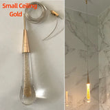 Post-Modern Crystal Glass Led Pendant Lights Hanglamp Tear Drop Light Restaurant Bar Indoor Hanging Lamp Staircase Chandelier