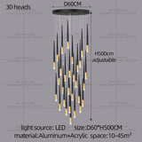 New Luxury Chandelier Nordic Conical Light Modern Living Room Duplex Attic Long Pendant Light Villa Staircase LED Pendant Light