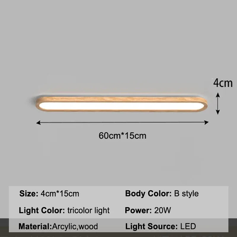 Modern LED pendant light above dining table living room bar front desk dining room wooden strip light,indoor lighting fixtures
