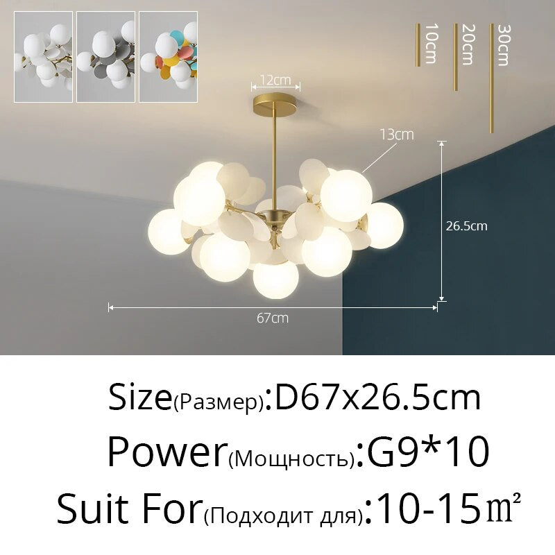 Nordic Kids Bedroom LED Chandelier Light Living Room Hanging Lamp Ceiling Mounted Light For Study Room Bar Aisle Home Decoration