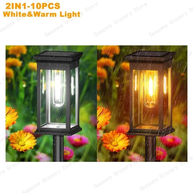 Waterproof LED Solar Lights for Garden Yard - Automatic Landscape Pathway Lighting