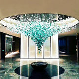 Crystal Stone Large LED Chandelier - Luxury Long Staircase Hanging Lamp
