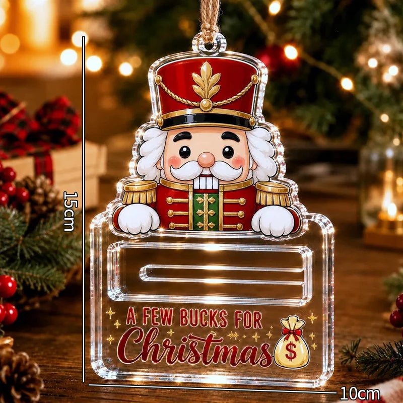 Money Storage Christmas Tree Hanging Ornament Clear Piggy Bank Christmas Decoration 2026 Cash Slot Hanging Pendant Navidad Decor
