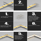 COB LED Connectors 90 Degree L Shape Corner 5/8/10mm Solderless For CCT FCOB RGB Strip Lights 2/3/4 Pin Connector Strip to Strip