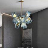 Postmodern Blue Glass LED Pendant Light Chandelier Hallway Bar Bedroom Living Room Restaurant Luxury Home Decor Lighting Fixture