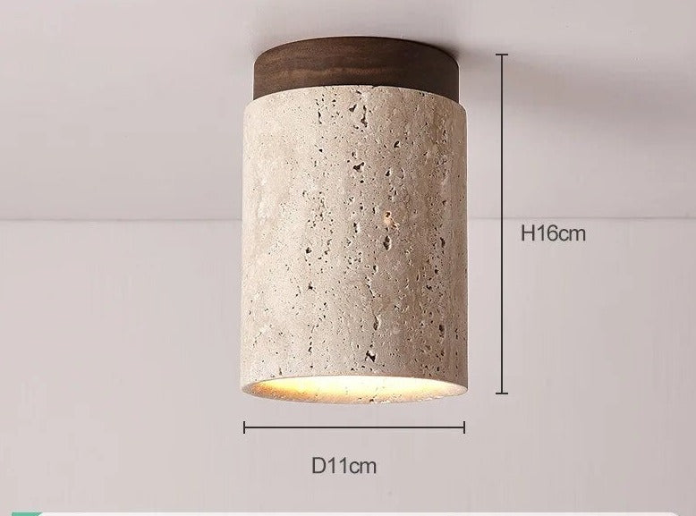 Japanese Wabi Sabi Yellow Marble Hotel Lobby Corridor Ceiling Light Creative Cream Style Restaurant Room LED Mounted Downlight