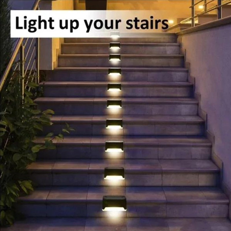 Solar Deck Lights Outdoor Step Lights Waterproof Led Solar Lights for Railing Stairs Step Fence Yard Patio and Pathway