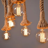 Vintage Industrial Hemp Rope Pendant Light (1m / 2m / 3m / 4m) - Single & Double Head Retro Loft Hanging Lamp Fixture for Edison Bulbs