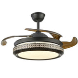 42 Inch Modern Ceiling Fan with LED Light and Remote Control Quite Motor 3 Colors 3 Speeds Fan Chandelier for Living Room