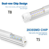 Energy-Saving T5/T8 LED Tube Light (15W/25W, AC220V) with EU/US Plug Cable - Fluorescent Replacement for Shop & Exhibition Hall