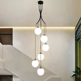Modern Nordic Spiral Staircase Pendant Light for Dining Room Loft Apartment Villa Stairwell Decoration Chandelier Home Decor