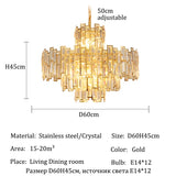 Luxury Crystal Ceiling Pendant Chandelier Lights Dining Room Chandeliers Lighting for Living Room Light Home Decor Lustre Salon