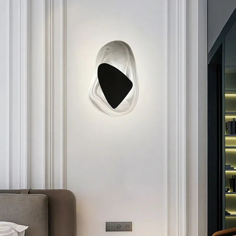Modern LED Wall Lamp Crystal Art Glass Wall Light Bedside Sconce for BedroomBackground Aisle Stairs Patio Decor Lighting Fixture