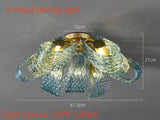 Modern Creative Blue Glass LuxuryLED Pendant Lamp Corridor Bedroom Living Room Restaurant Kitchen Chandelier Home Decor Lighting