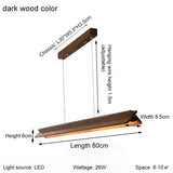 Nordic wood grain simple long dining table pendant lamp living room kitchen artistic luster home decoration lighting fixture
