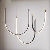Minimalist Line Restaurant Chandelier Nordic Designer Creative Belt Art Villa Living Room Staircase Pendant Lights Home Decor