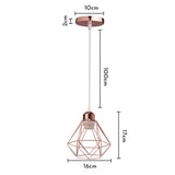 Industrial Pendant Light Led Adjustable Hanging Lamp Shade for Home Kitchen Metal Cage Pendant Lighting for Island Dining Room