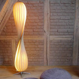 Light Luxury Wooden Curved Shade Floor Lamp Modern Standing Lamp for Living Room Bedroom Entryway Home Interior Decor Lighting