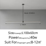 Modern Simplicity Long Linear LED Pendant Lights Strip Hanging Indoor Lamps for Office Table Kitchen  Home Decoration Chandelier