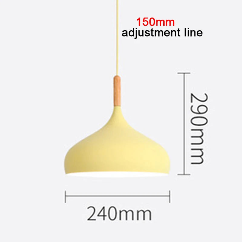 Multi Color Luster Pendant Lights Dia 16/17/24cm Restaurant Wood Hanging lighting Light Fixtures Modern E27 LED Loft Hang lamp