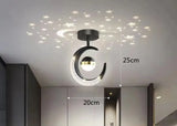 Creative led Ceiling Light with Moon Stars Modern Asile Ceiling Lights Gold/Black Atmosphere Ceiling Hanging Lamp Loft Lighting