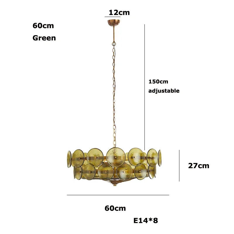 Lorenzo Chandelier Vintage French Living Room Hanging Lamp Orange Chandelier Villa Bedroom Dining Room Medieval Round Large Lamp