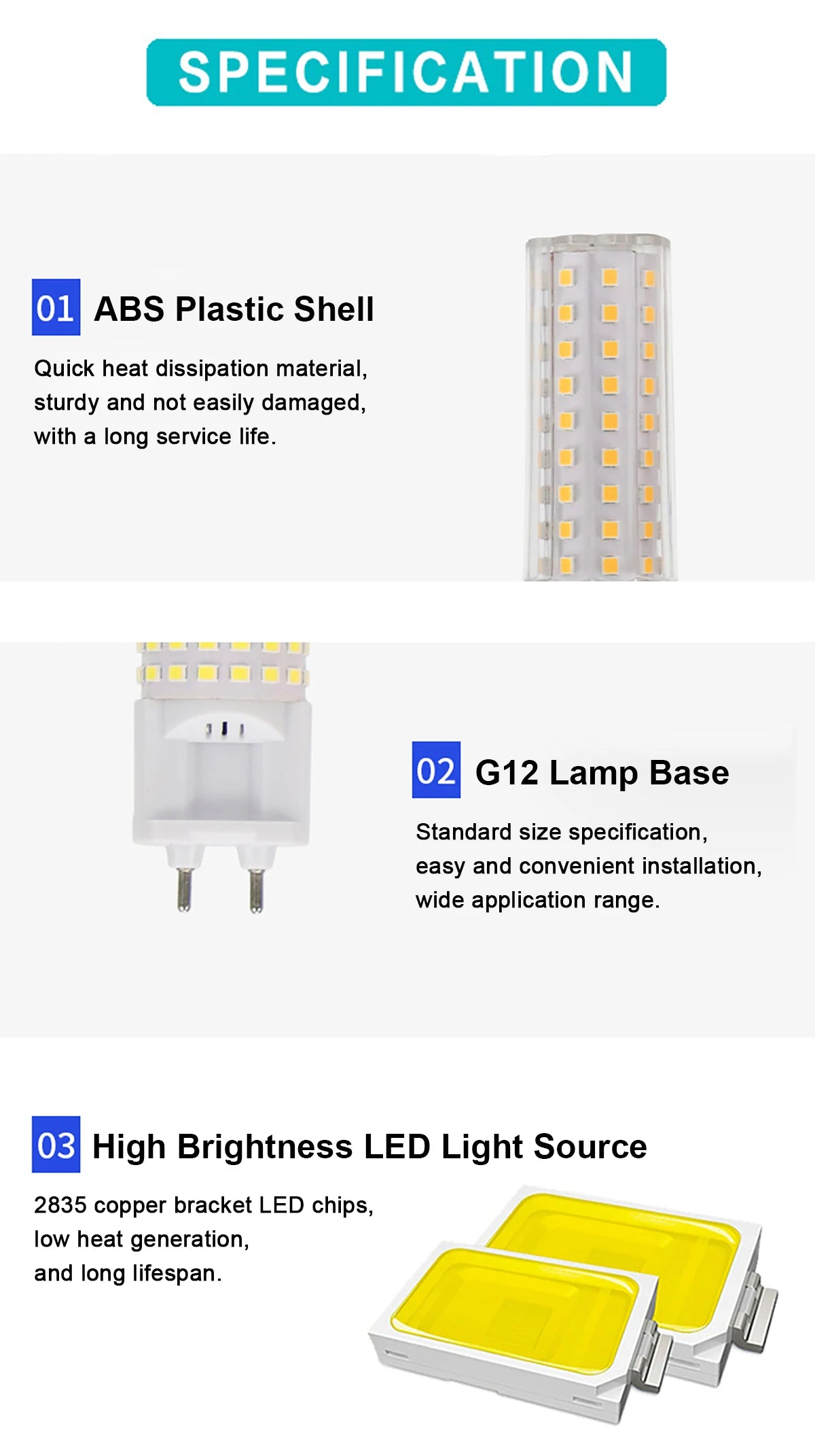 G12 Led Corn Light Bulbs Candle Bulb 15W 20W Cold Warm White 220V 240V 85-265V Clear Pc Shell 360 Degree Beam Angle Smd2835 Home