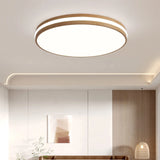 Nordic Wood Grain LED Ceiling Light - Minimalist Macaron Bedroom Decor