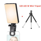 Mini Clip-on Mobile Phone LED Light Selfie Light 120 LED 2500K-9000K W/ Battery for iPhone Samsung Huawei Xiaomi Smartphones