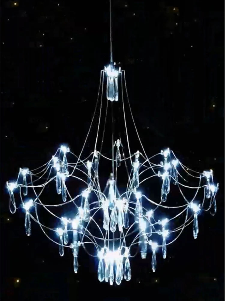 Modern Crystal Led Pendant Lights Living Room Dining Bedroom Hanging Lamp For Ceiling Firefly Lustre Decor Suspension Chandelier