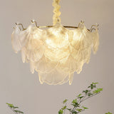 Modern French Style Glass Led Chandelier For Living Room Bedroom Dining Room Kitchen Art Romantic Design Pendant Light Fixtures