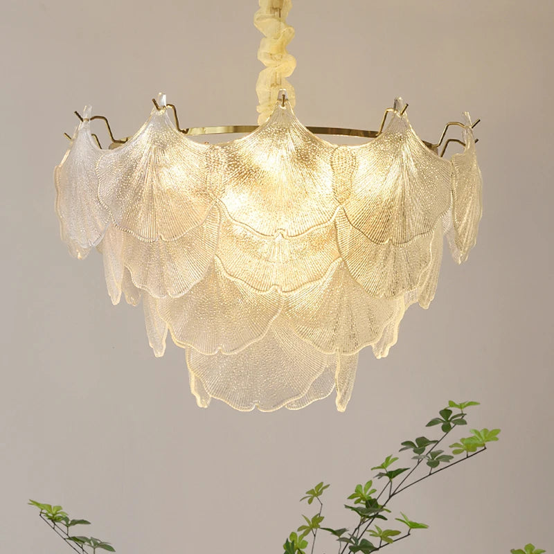 Modern French Style Glass Led Chandelier For Living Room Bedroom Dining Room Kitchen Art Romantic Design Pendant Light Fixtures