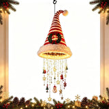 Glowing Santa Hat Chandelier - Warm Glowing Christmas Ornaments Hanging Chandelier Xmas Decoration for Porch Festive Decor