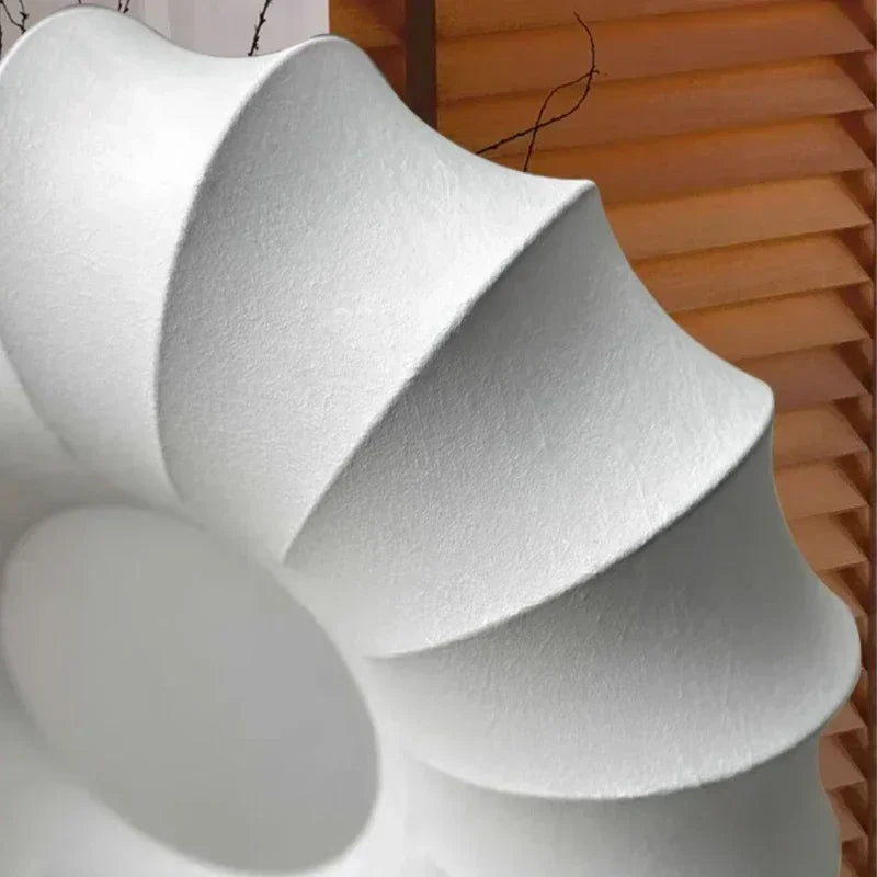 Nordic Modern Cloth & Wood Ceiling Chandelier - Minimalist Fabric Pendant Light Fixture for Living Room, Bedroom & Salon Decor