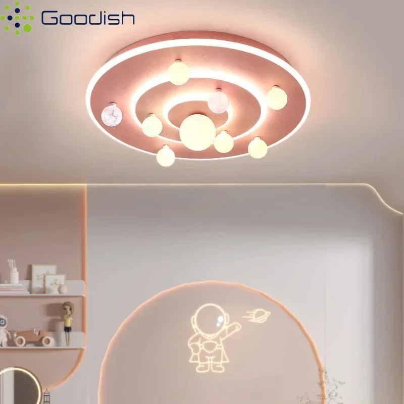 Minimalist Bauhaus Planet Cartoon Cute Bubbles Creative LED Home Ceiling Light Lustre Lamp for Living Room Decoration Chandelier