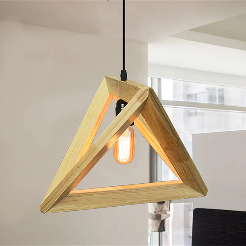 New Chinese Style Minimalist Wooden LED Chandelier - Modern Postmodern Ceiling Pendant Light
