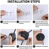 12V 3W 360 Degree Rotation Multipurpose Yacht RV Reading Light Button Control Vehicles Campers Portable Adjustable Bed Lamp