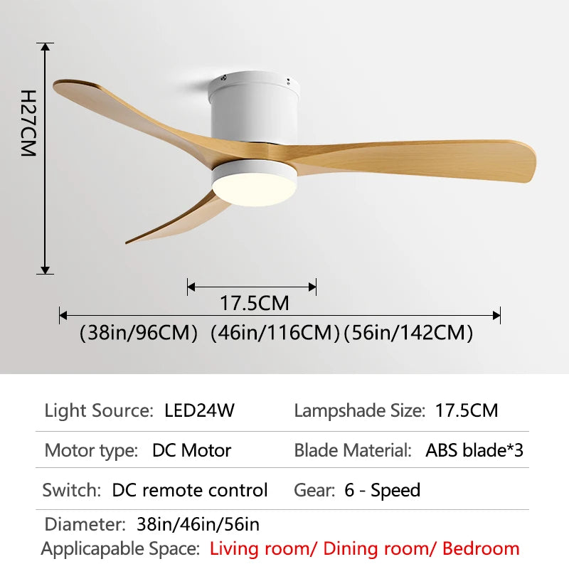 56inch Low Floor Ceiling fan Light LED Ceiling Fan With Light And Control The bedroom Household With fan chandelier 110V 220V