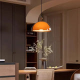 French Vintage Acrylic Lampshade Pendant Light With Dark Wood E27 Bulb For Dining Room Bar Bedroom Wire Adjustable Rocker arm