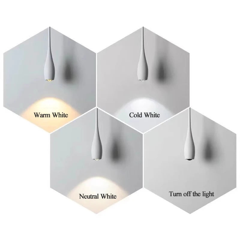 LED Pendant Light 6W Adjustable Height Touch Switch Modern Minimalist Creative Design Chandelier for Bedroom Bedside Bar