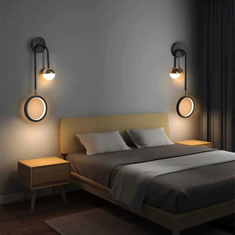 Indoor wall lamp bedroom bedside modern minimalist staircase aisle Nordic light luxury creative living room background light