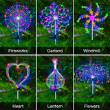 LED Solar Firework Lamp Outdoor Garden Decor Pathway Fairy Lights Waterproof Christmas Yard Balcony Patio Lawn Solar Light