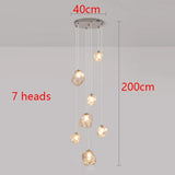 Nordic Creative Modern LED Light Chandeliers Irregular Lampshade Art Living Room Stair Pendant Light Living Room Home Decor