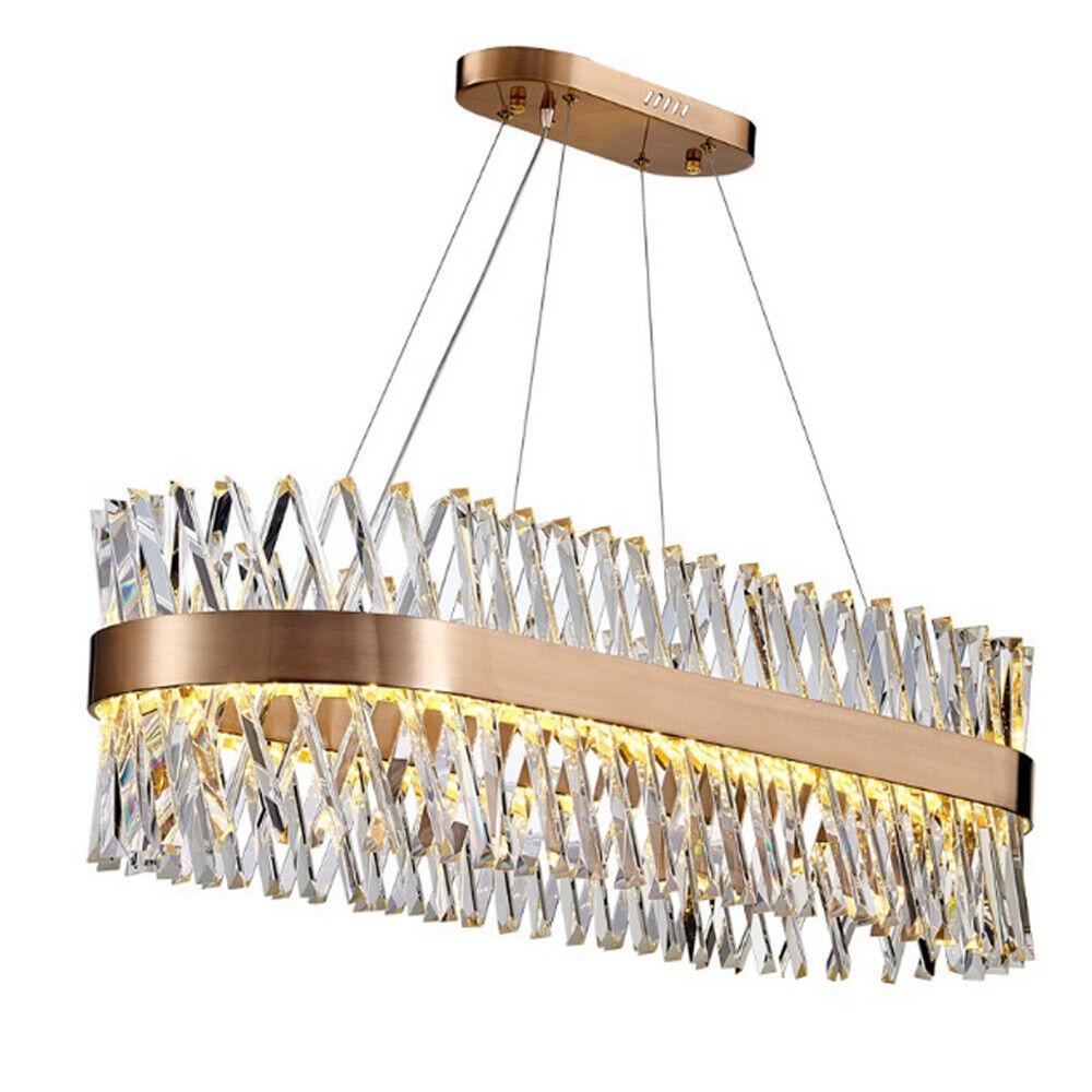 Modern Crystal Chandelier LED Kitchen Dining Room Pendant Lamp Ceiling Light